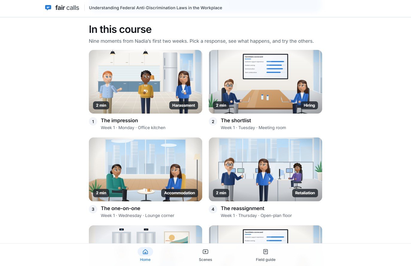 Compliance Course: Course scenes