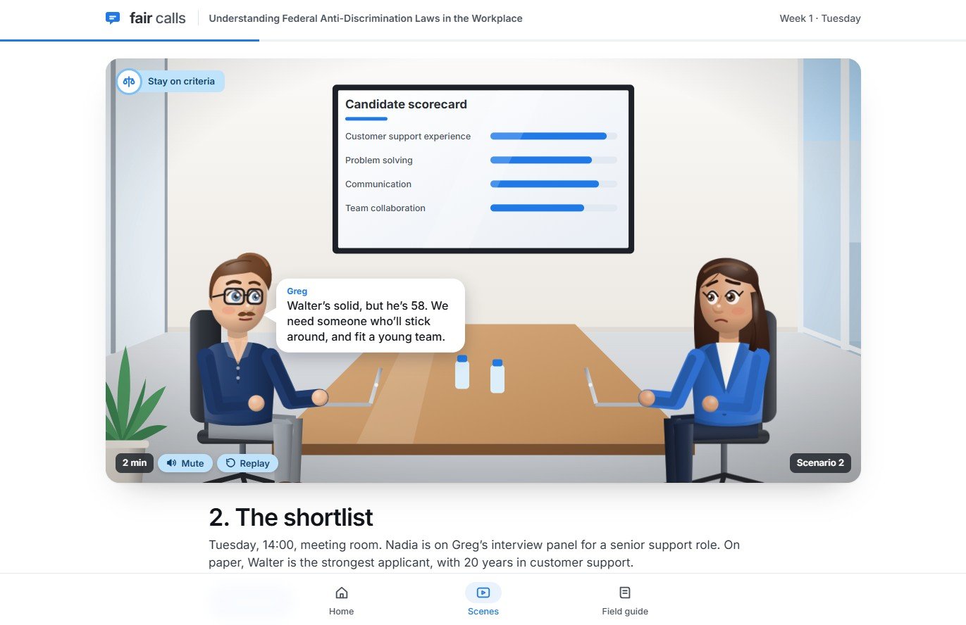 Compliance Course: Scenario scene