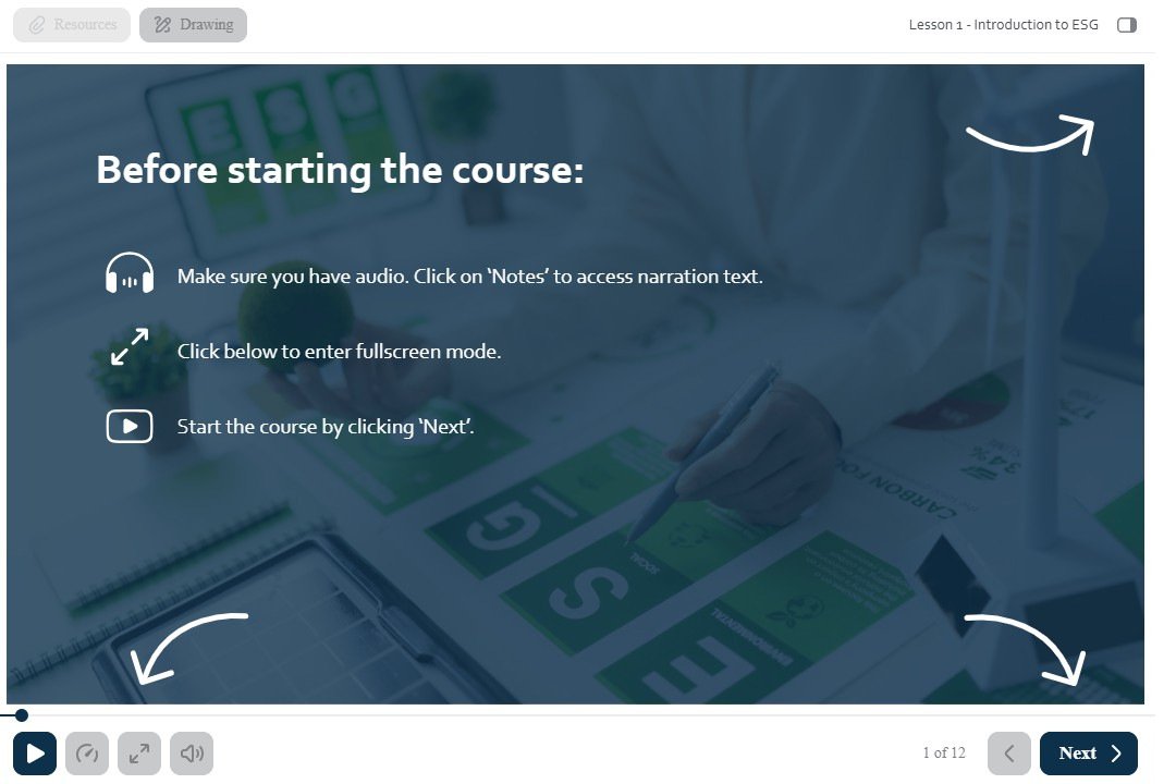 ESG Course: Course start
