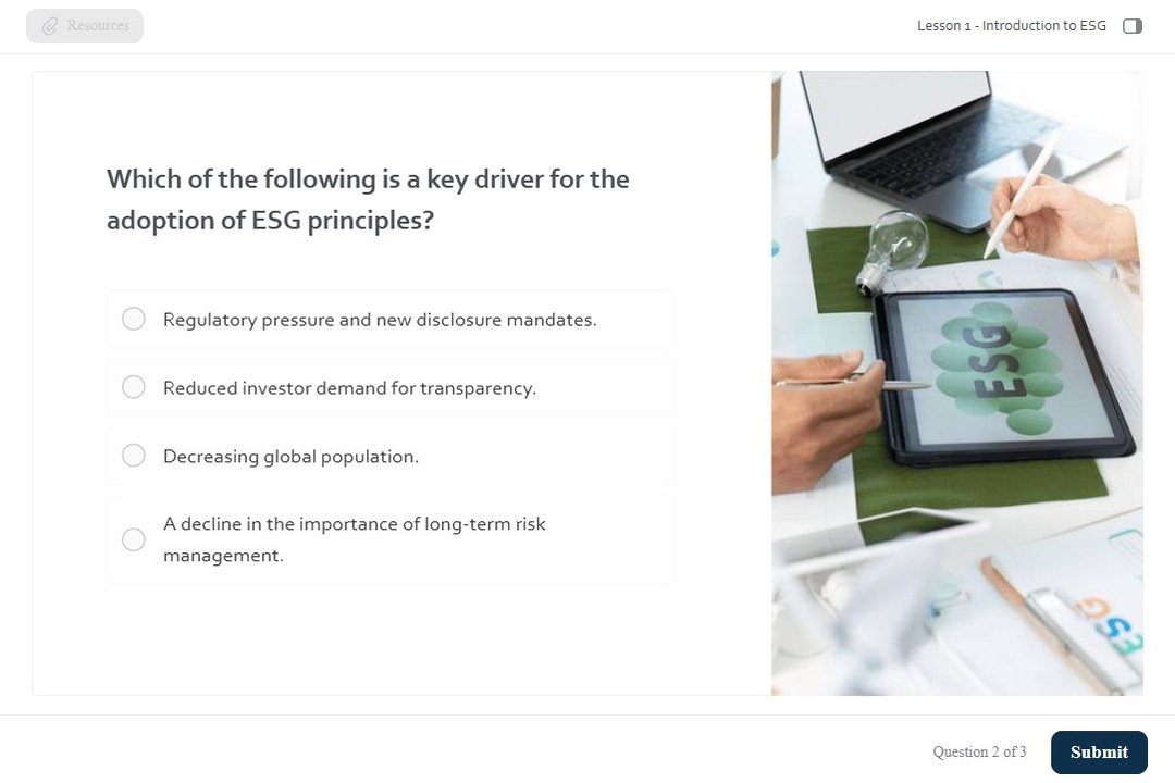 ESG Course: Knowledge check