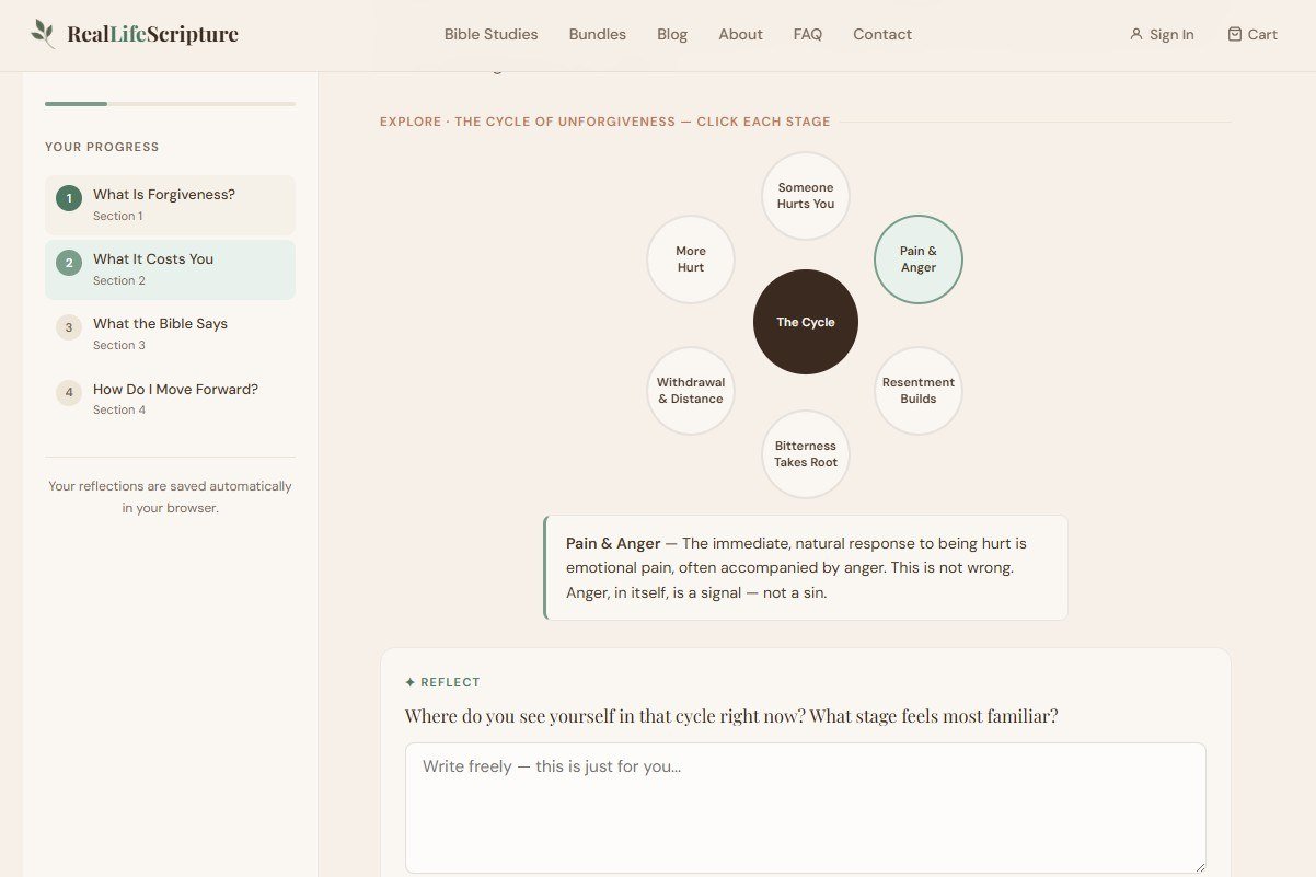 RealLifeScripture: Interactive diagram and response box